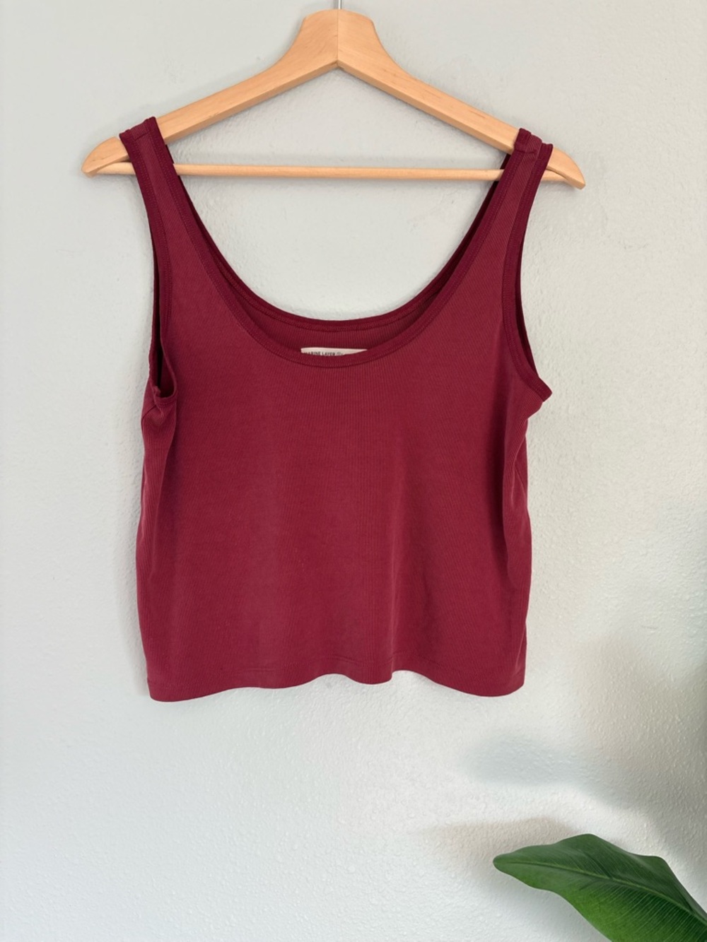Marine Layer Ribbed Tank Top in Burgundy Wine